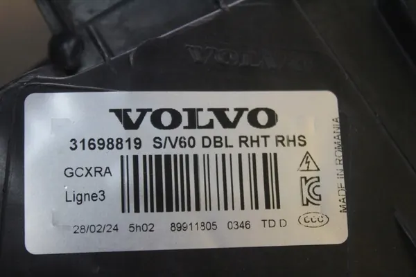Oikea etu Xenon-valo Volvo S60 V60 I OEM 31698819 image 4
