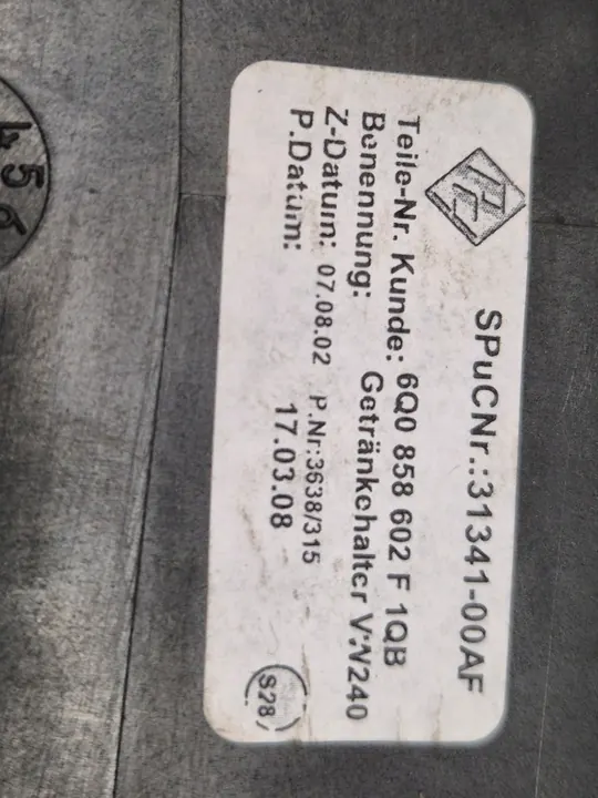 Suporte de copo dianteiro direito VW Polo 9N image 7