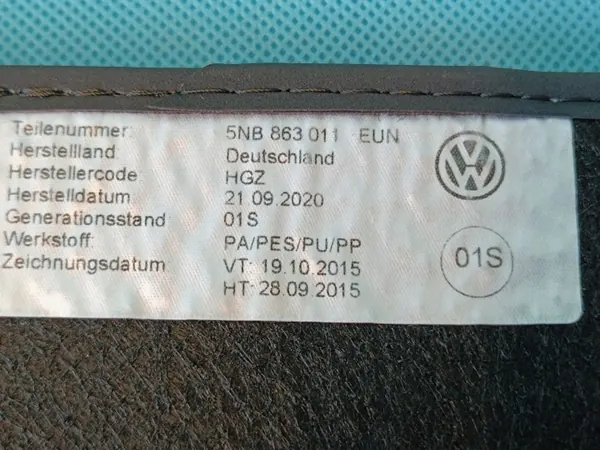 OEM 5NB863011 Velourteppich-Satz für VW Tiguan II image 6