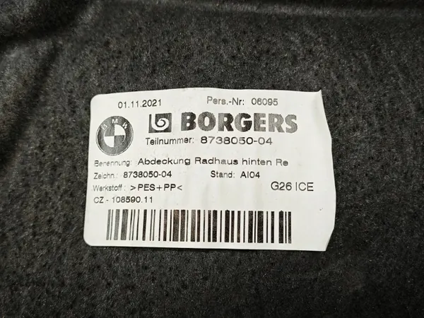 BMW G26 Oikea takapyöränkaari OEM 8738050 image 9