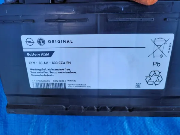 Opel AGM Batteri OEM 95530556 80Ah Höger + image 7