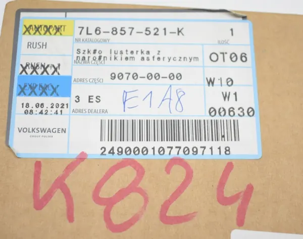 VW Touareg I Vidro Espelho Esquerdo OEM 7L6857521K image 3