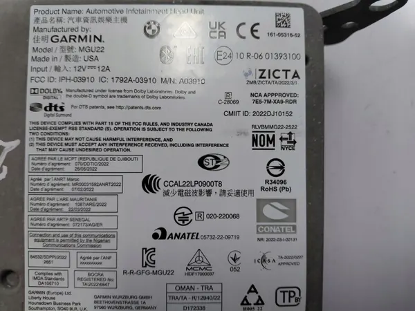 BMW Garmin navigationsenhet OEM 5B3F564 Begagnad image 4