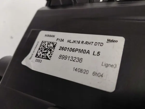 Nissan Juke II F16 Oikea Full Led Lamppu OEM 260106PM0A image 3