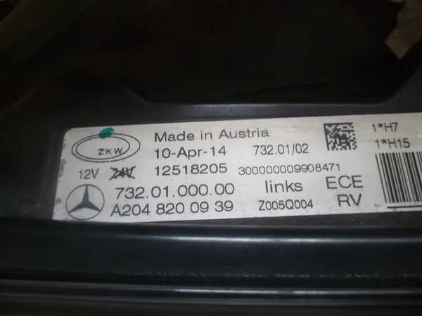 H7-KOPLAMPEN MERCEDES GLK LIFT 204 W204 image 10