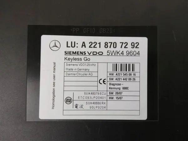 Mercedes keyless start besturingsmodule A2218707292 image 3