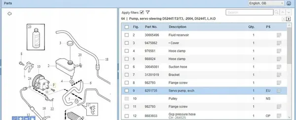 Assistência de direção VOLVO S60 I 2.4L Diesel 2002 OEM 8251735 image 5