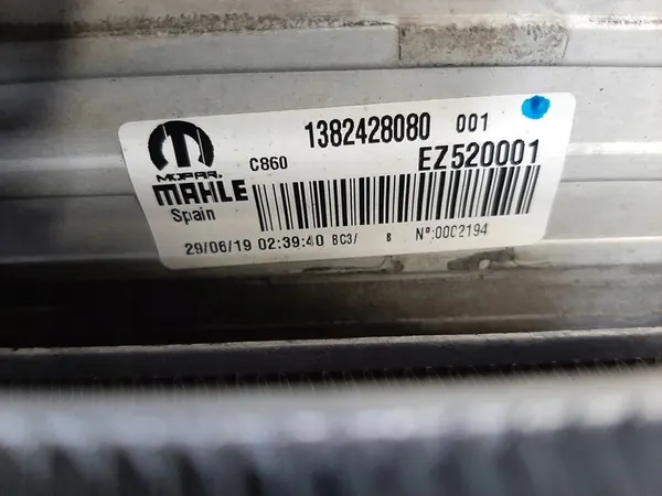 FIAT DUCATO Vattensystem Intercooler EZ52001 D8170006 FE549006 image 4