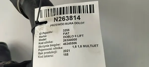 T639 Inlaatpijp voor Fiat Doblo II 1.6 Multijet image 5