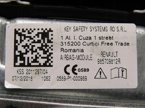 Airbag condutor Dacia Duster II OEM 985709812R image 4