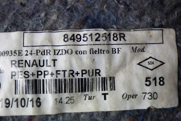 Renault Megane IV Linker Achter Kofferbakrand OEM 849512518R image 3
