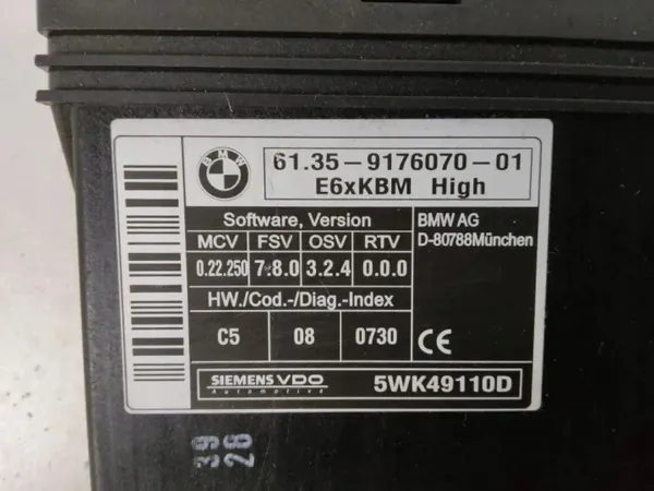 Module Confort BMW OEM 9176070 pour Série 5 E60 image 4
