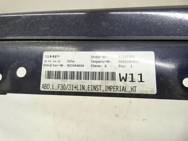 BMW F30 F31 Left Door Sill Cover A89 Imperial Blue image 9