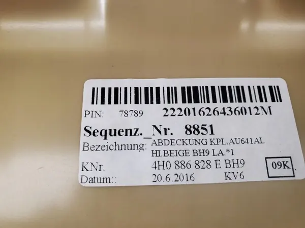 Accoudoir arrière Audi A8 S8 D4 OEM 4H0886828E image 6
