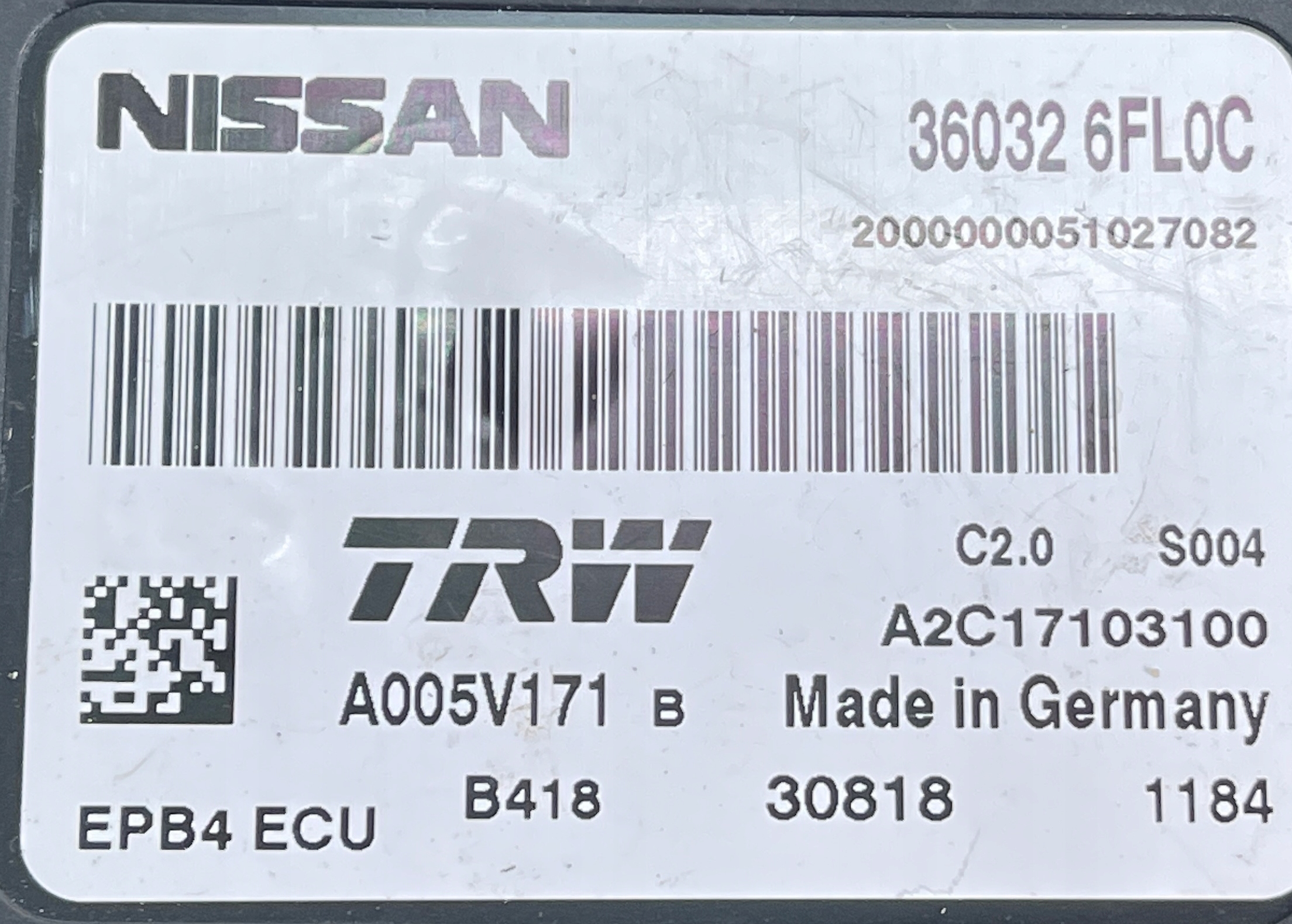 Nissan Qashqai J11 jarruohjainyksikkö 360326FL0C