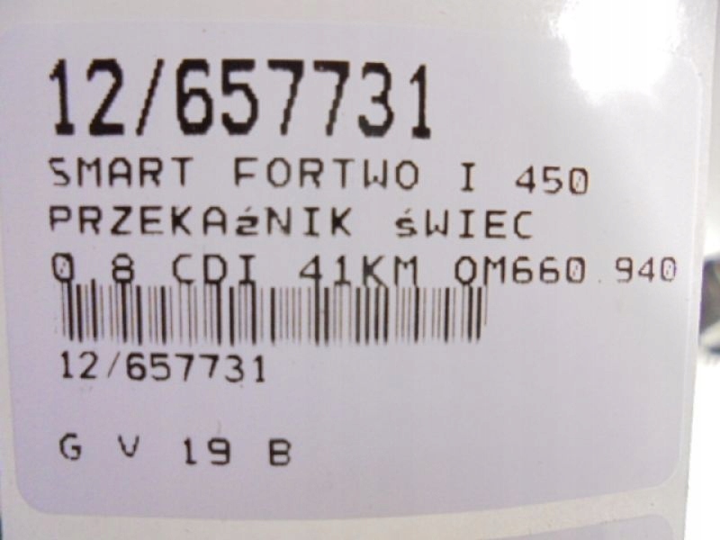 FORTWO I 450 RELÉ 0004491V008 0,8CDI image 9