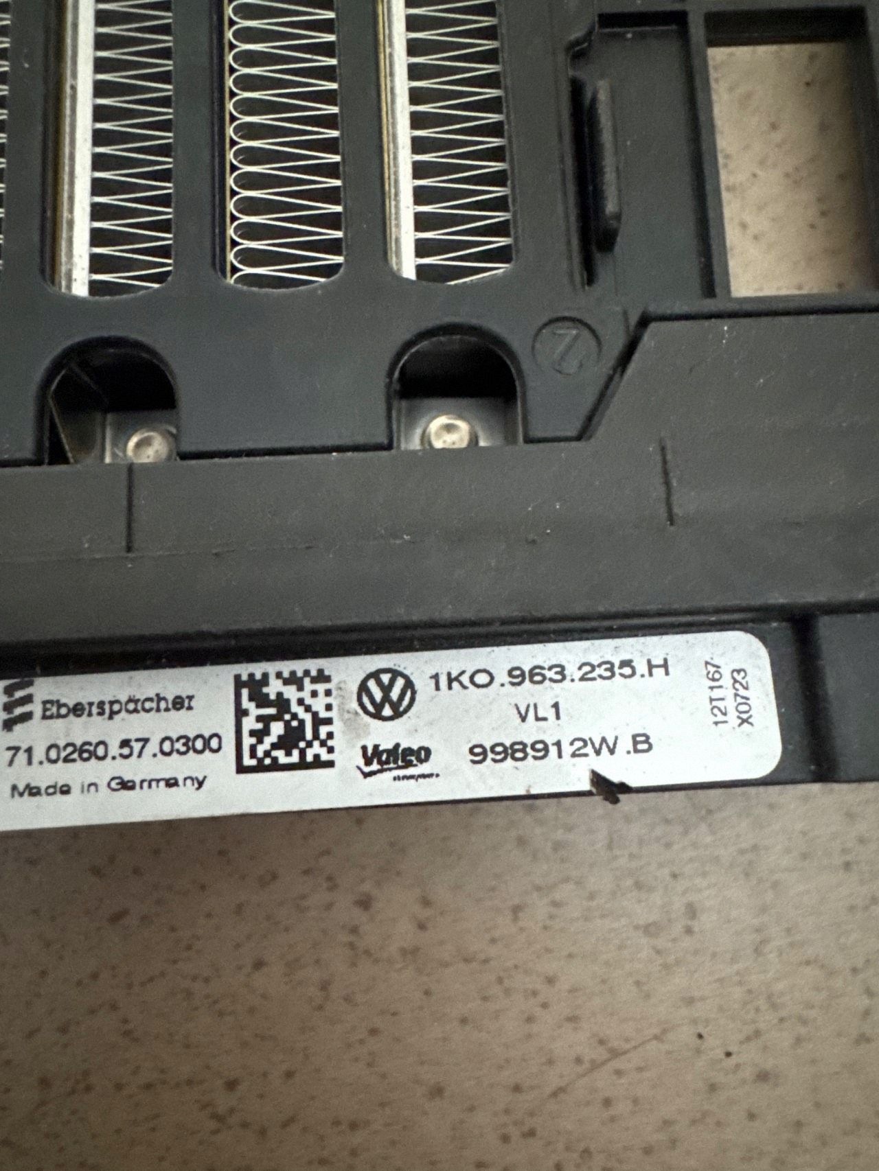 Elektrische Heizung VW Tiguan I 2007-2016 1K0963235H