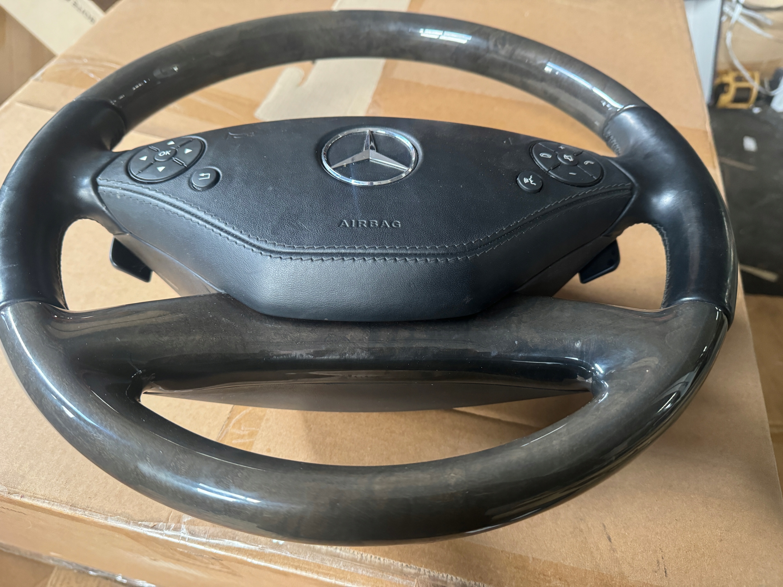 Mercedes W221 W216 ohjauspyörä ilmatyyny nahka setti image 2