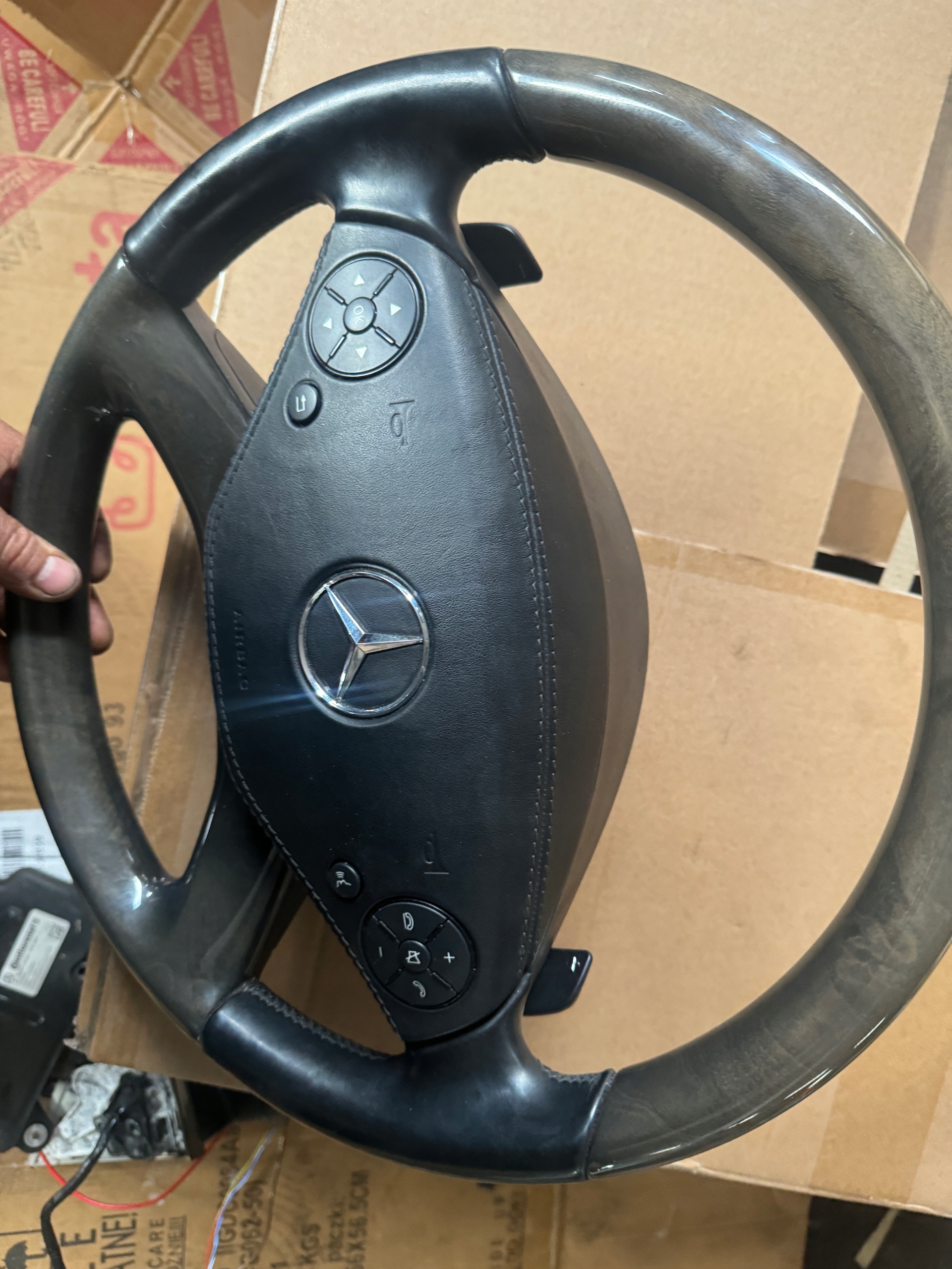 Mercedes W221 W216 ohjauspyörä ilmatyyny nahka setti image 3