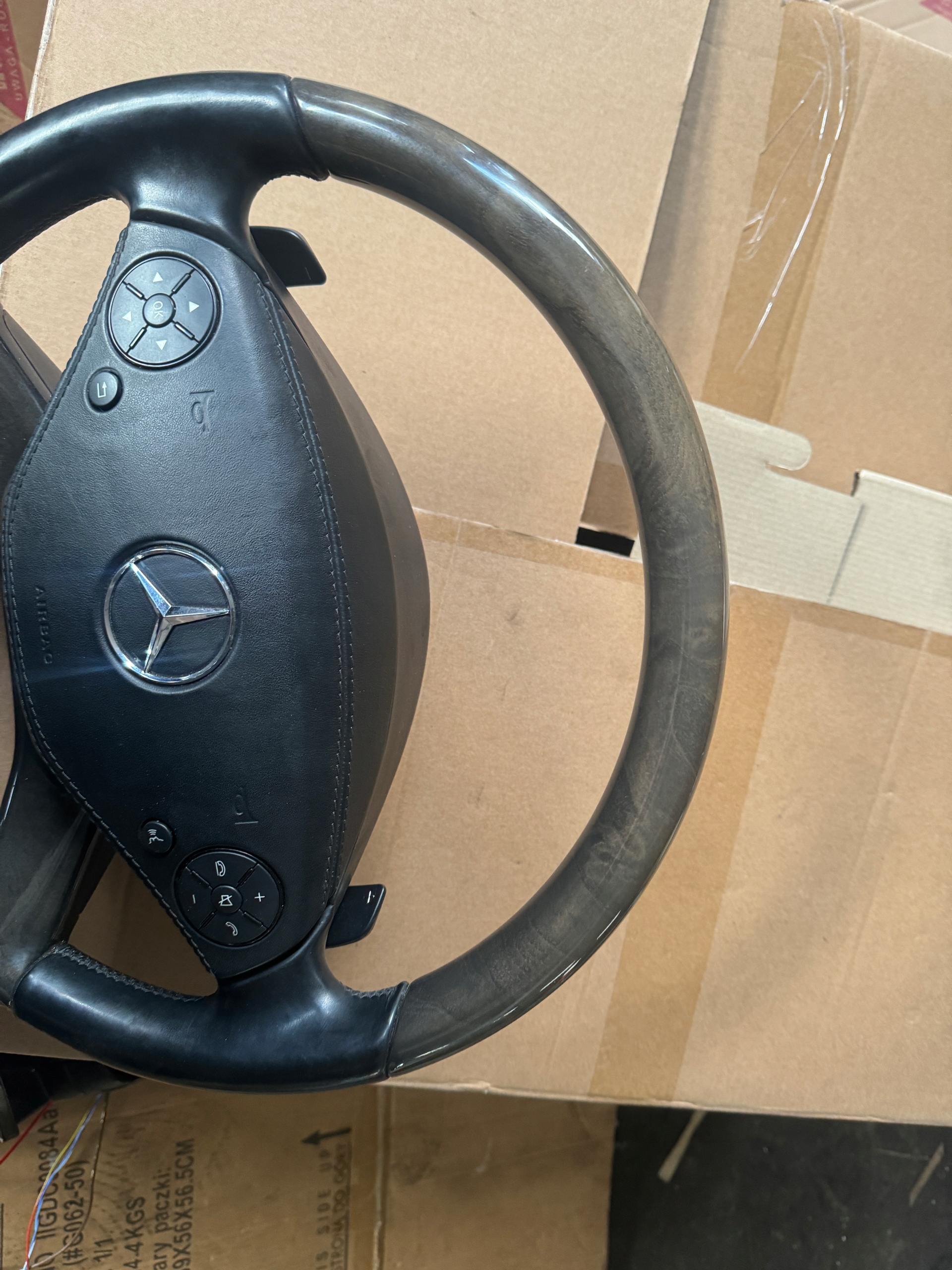 Mercedes W221 W216 ohjauspyörä ilmatyyny nahka setti image 4