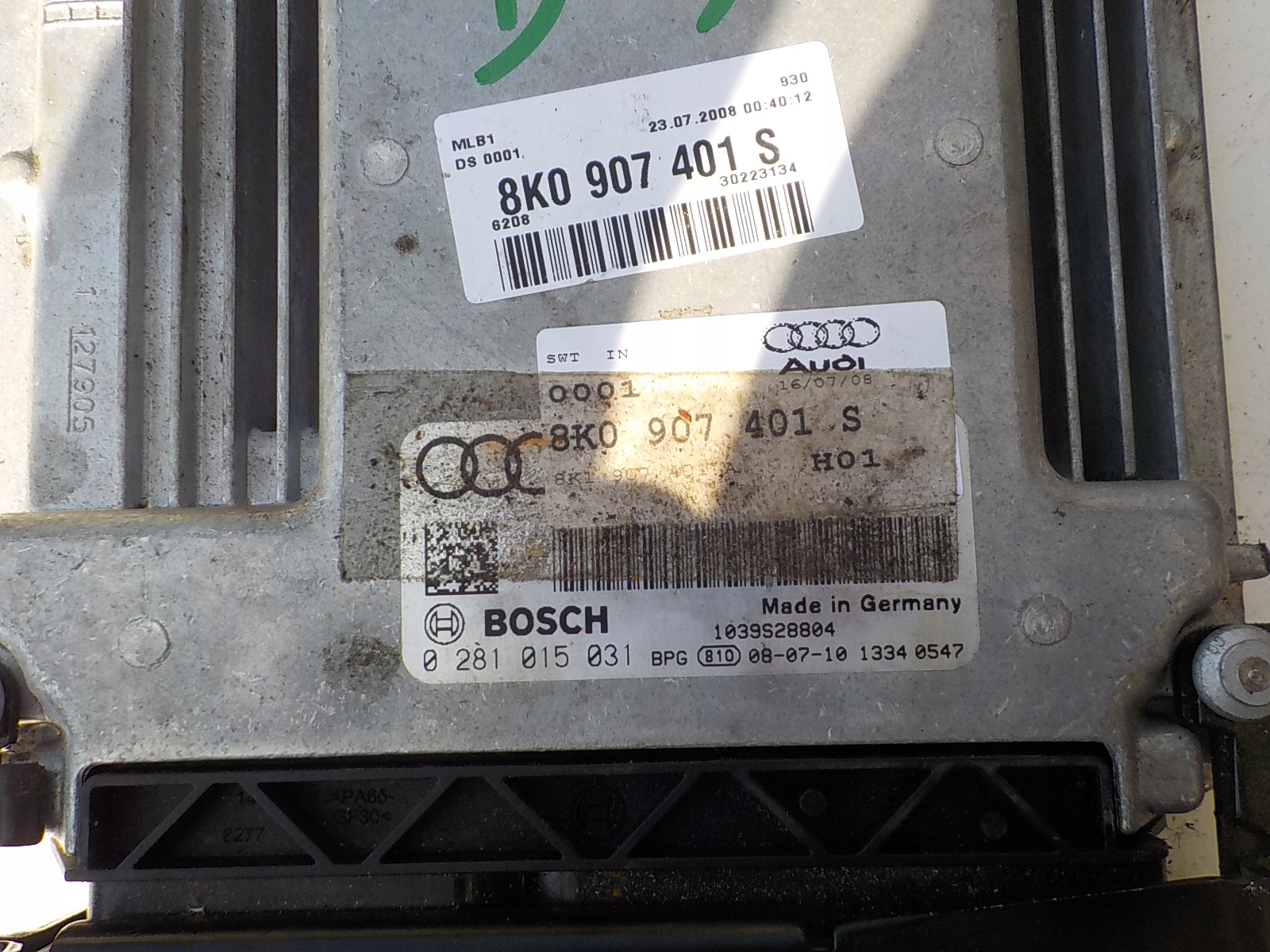 AUDI A4 B8 A5 3.0 TDI ENGINE COMPUTER 8K0907401S image 3