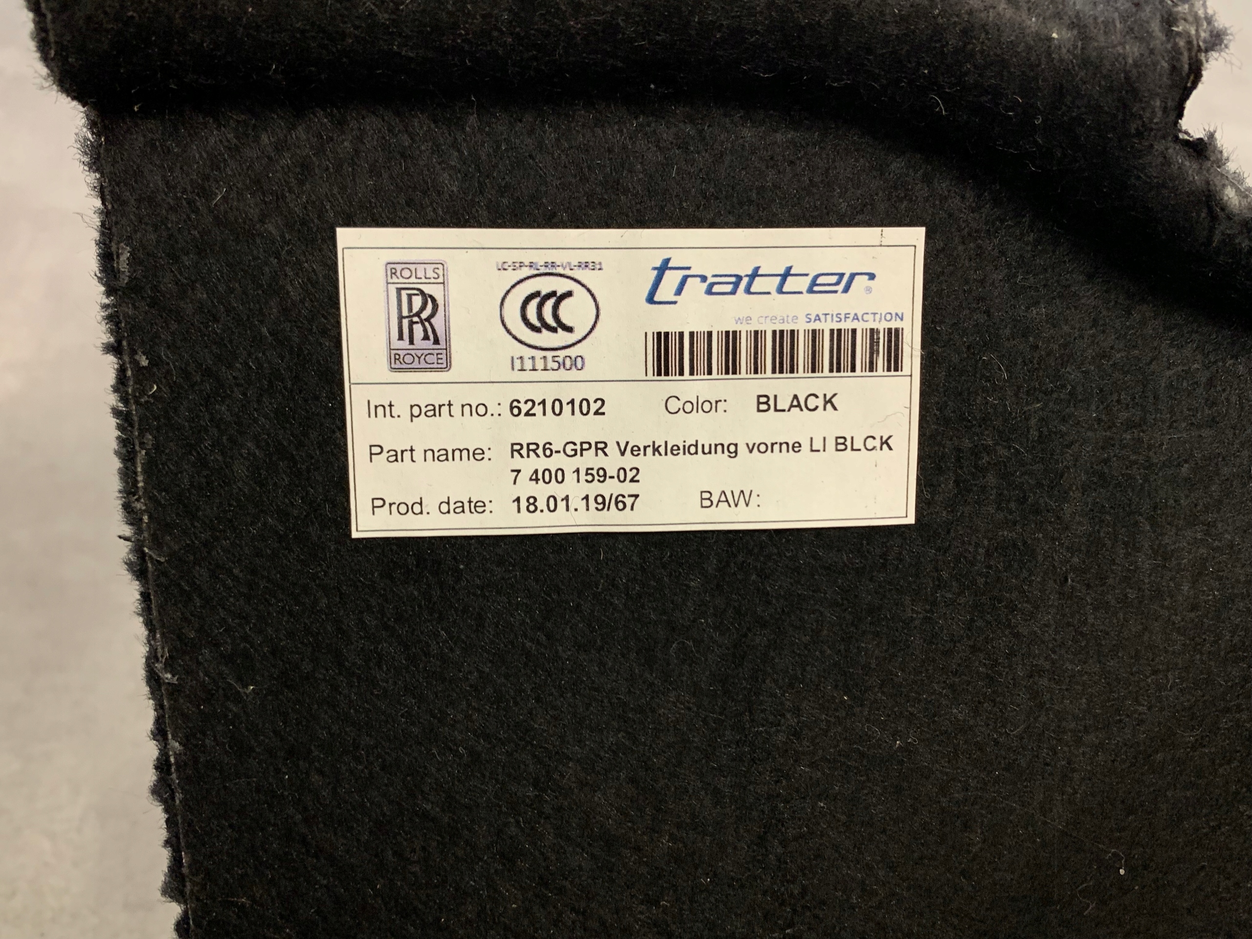 Sisäilmanohjain etu vasen oikea Rolls-Royce Dawn RR6 alkuperäinen 6210102