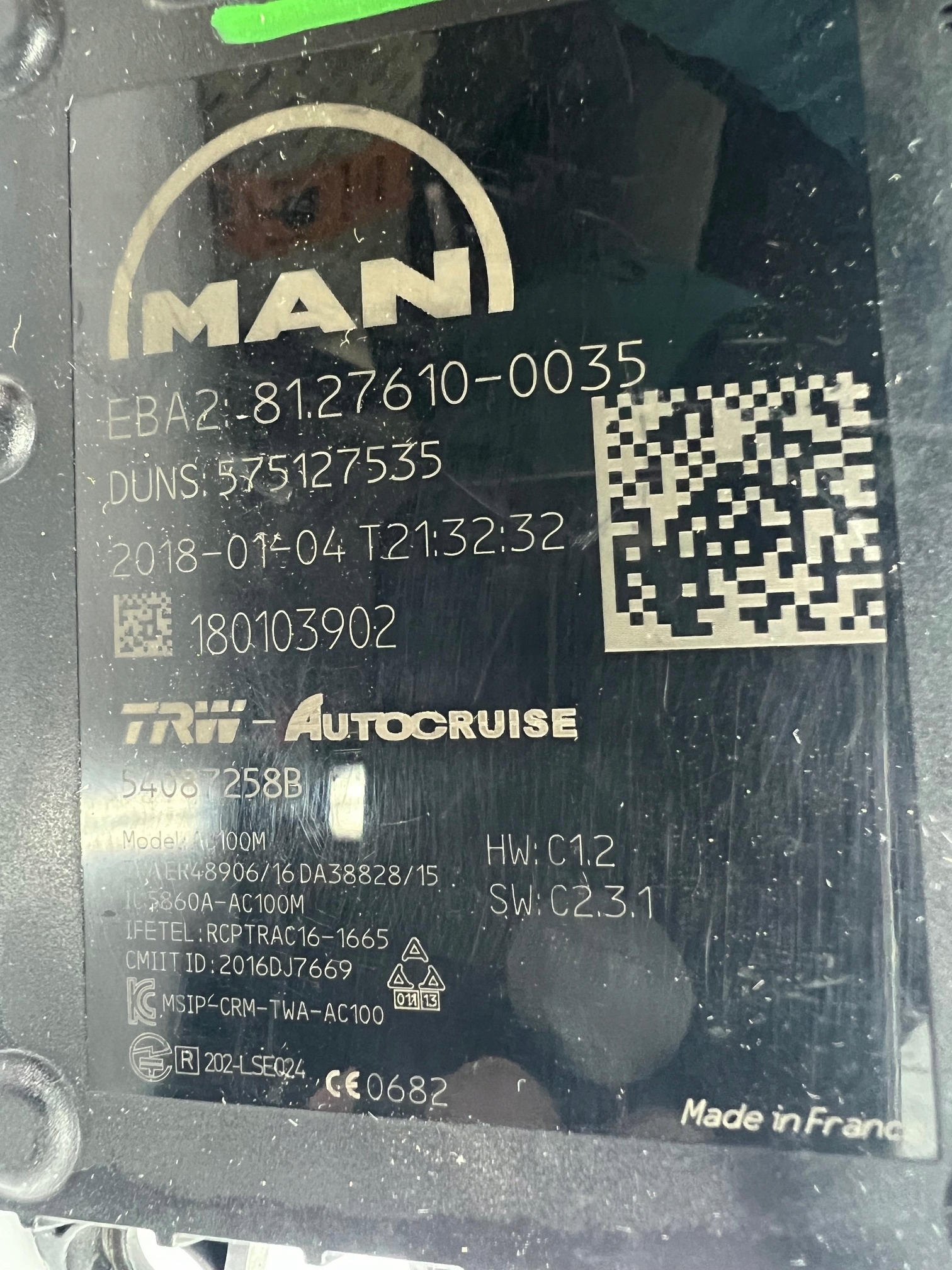 MAN TGX TGS TGM EURO 6 Radar de Distância Distronic EBA2 81276100035 image 4