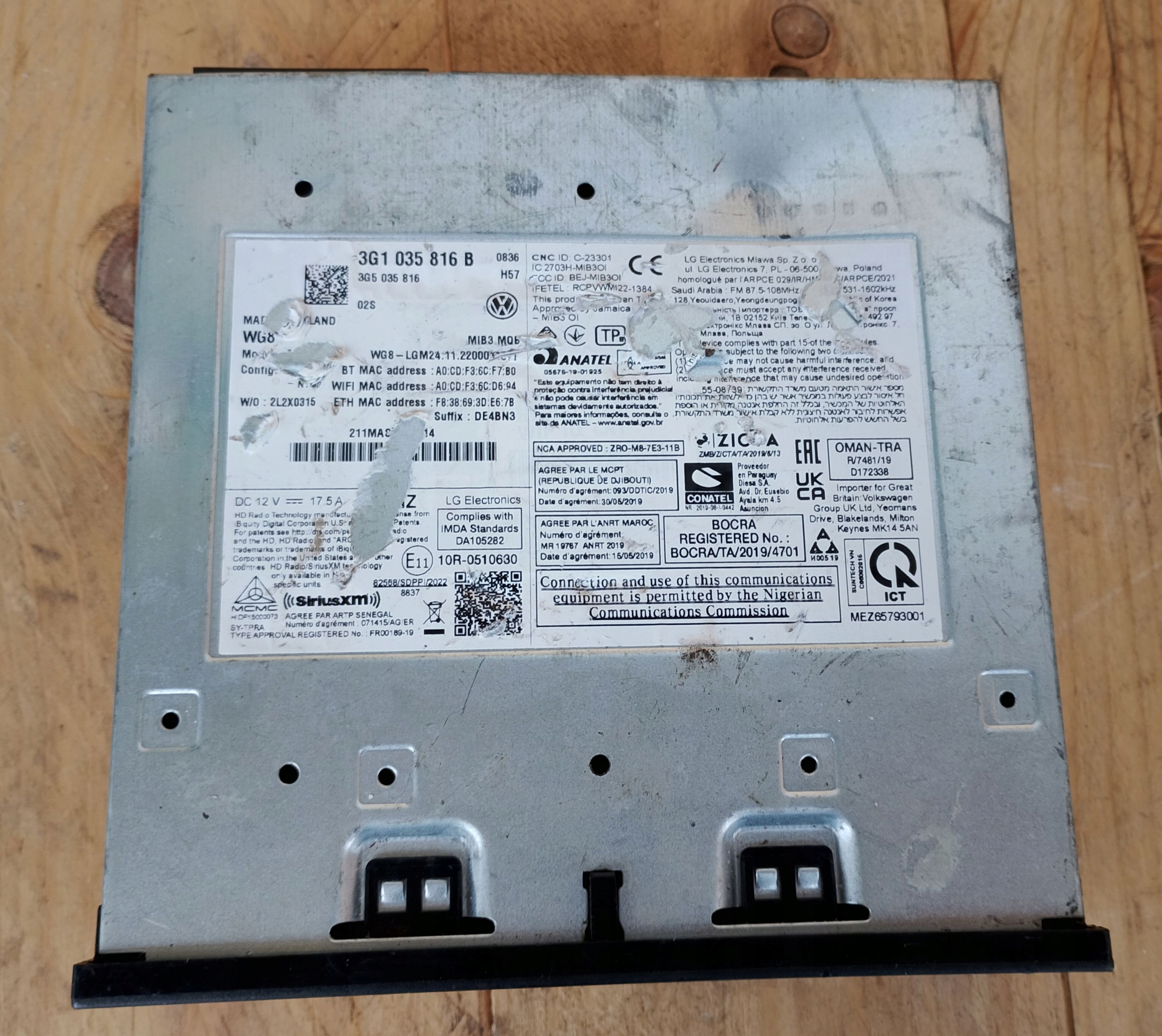 MIB3 Navigation Reader VW Passat B8 T6 OEM 3G1035816B image 3