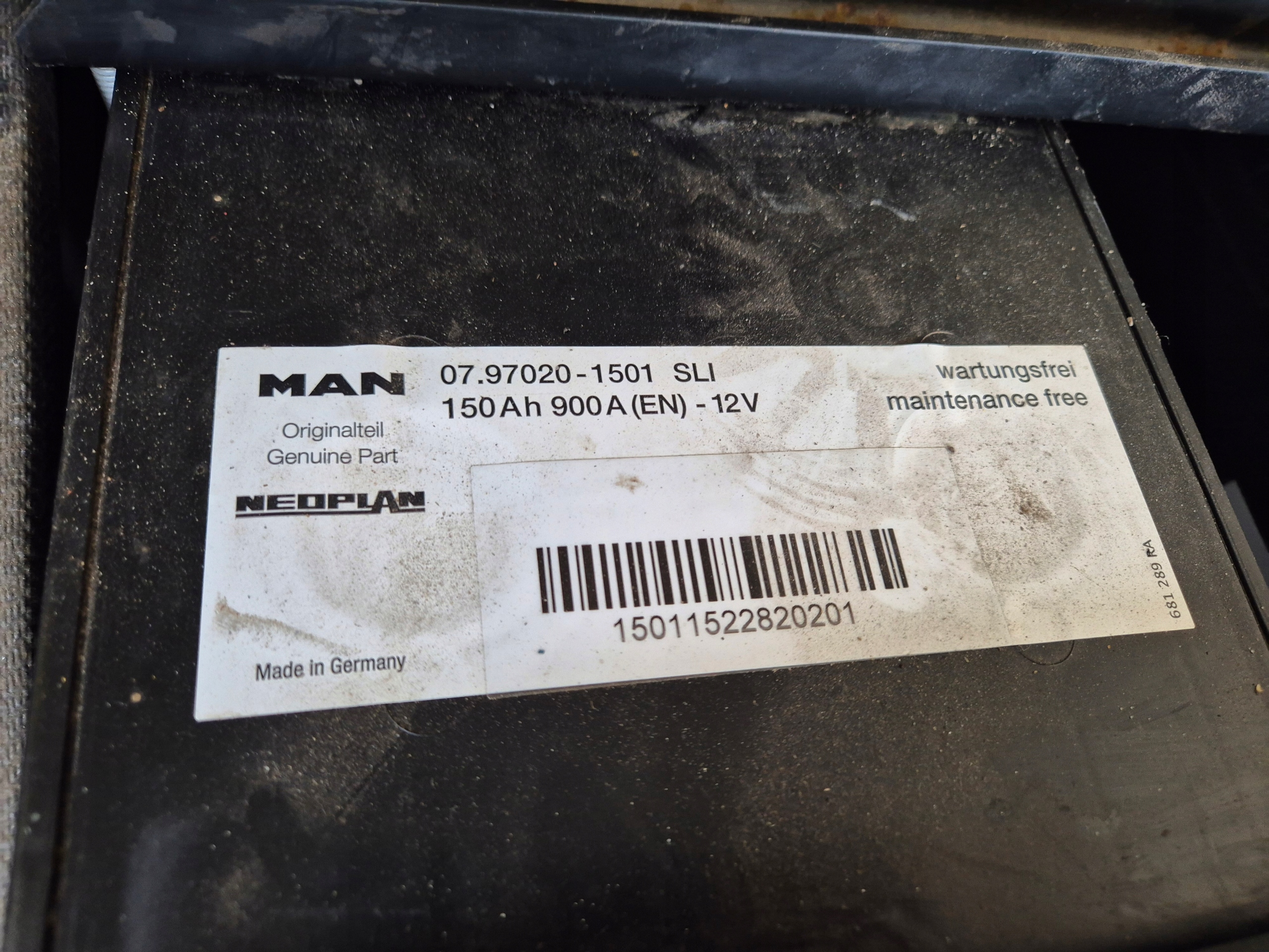 MAN alkuperäinen akku 150 Ah 900 A 12V setti 2 kpl