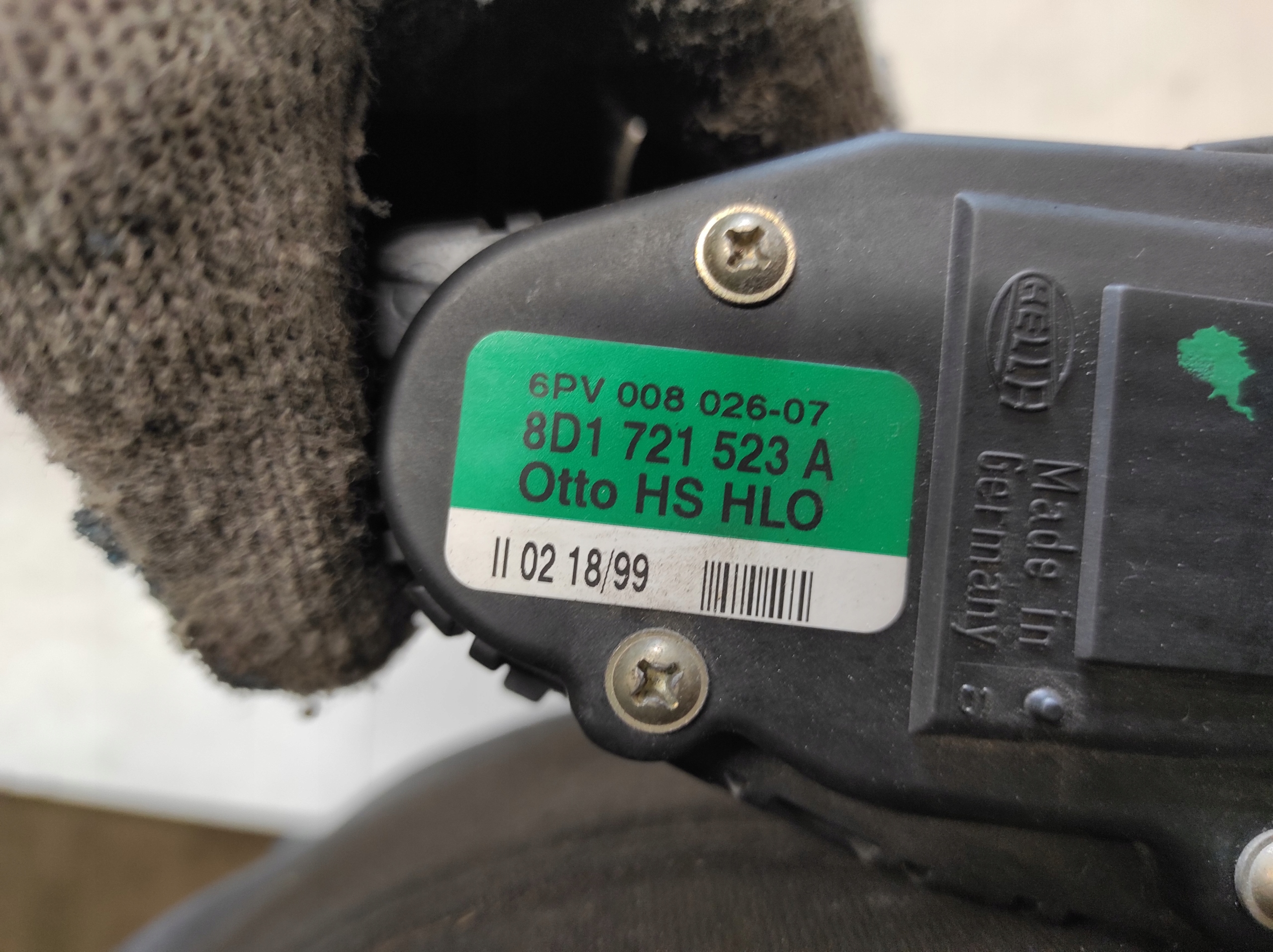 AUDI A6 C5 97- 2.8 V6 Gaspedal Potentiometer 8D1721523A image 3