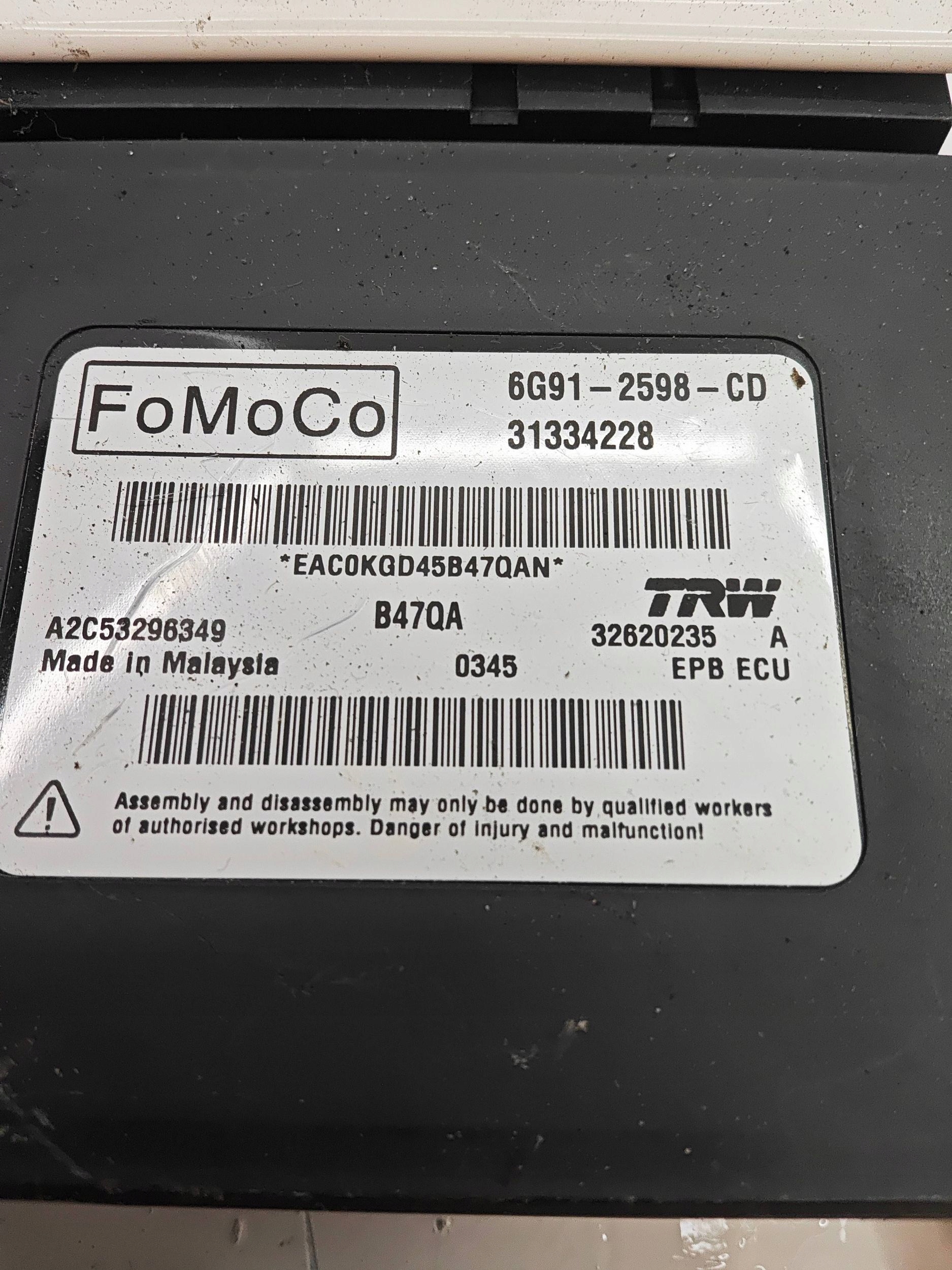 Volvo V60 Module Commande Frein à main 6G912598CD image 3