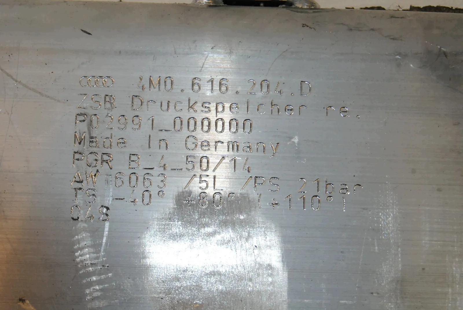 Druckluftbehälter Pneumatik Audi Q7 4M 4M0616204D 4M0616204 image 3