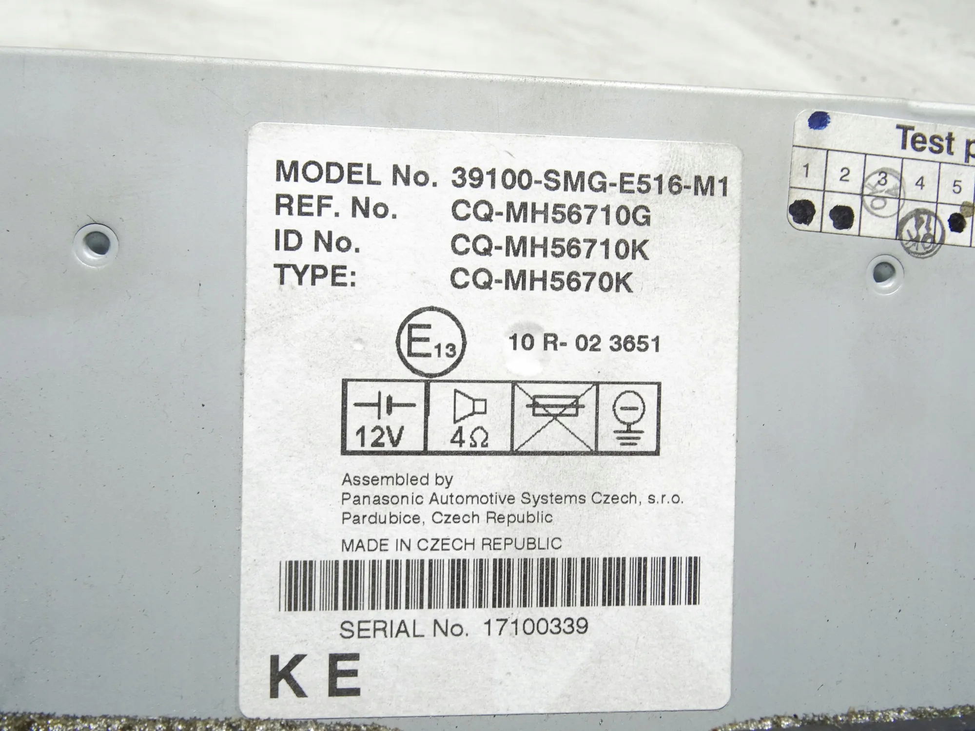CD-Wechsler HONDA CIVIC VIII HATCHBACK (FN, FK) 39100SMGE516M1 2.2L image 3
