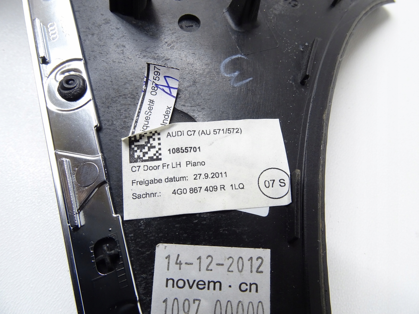 Audi A6 C7 Painel Porta Esquerda Piano Black image 7