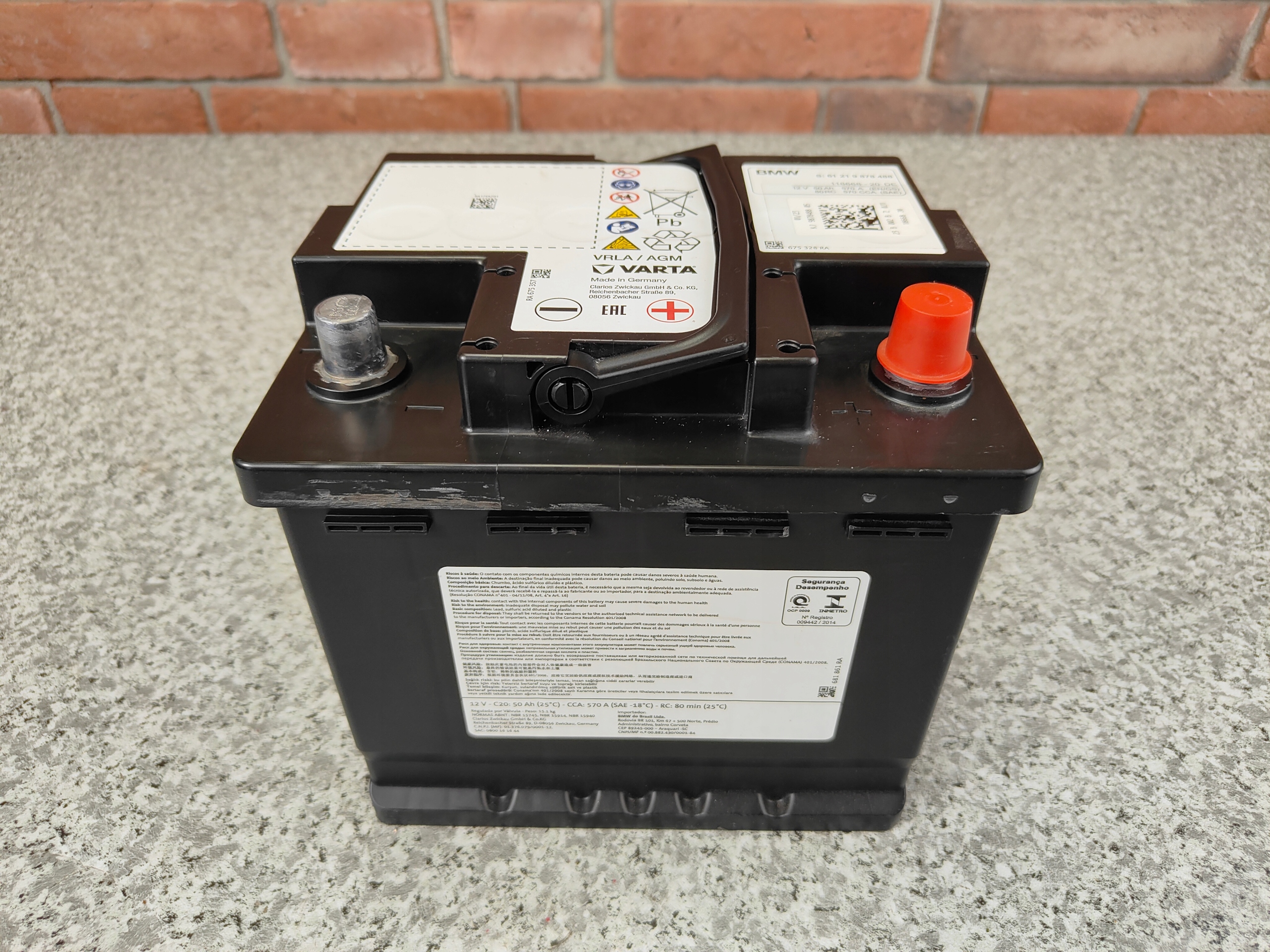 AGM Batterie 12V 50Ah 570A BMW 9878488 OEM 2023 image 2