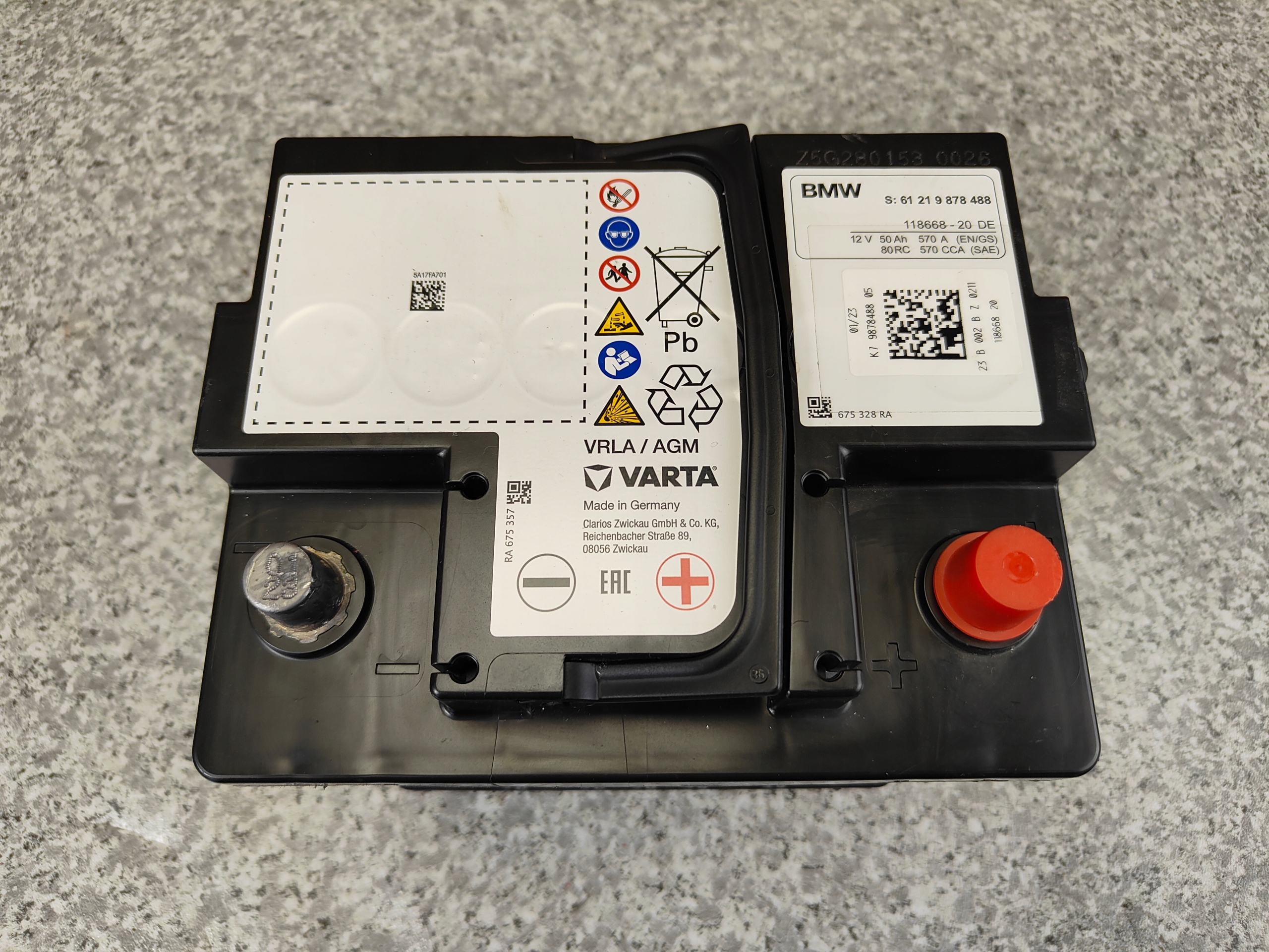 Akku AGM 12V 50Ah 570A BMW 9878488 OEM 2023