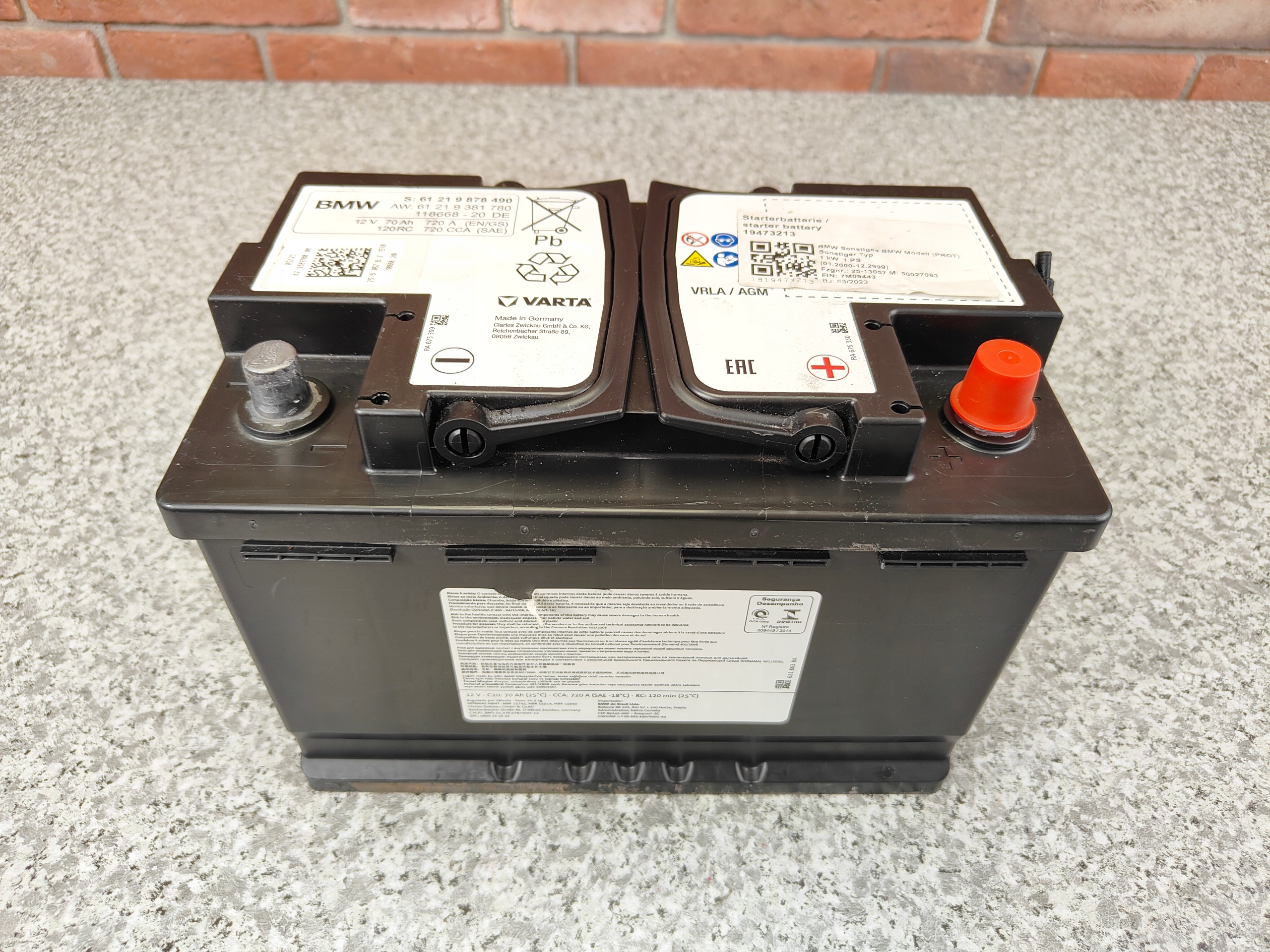 Akku AGM 12V 70Ah 720A BMW 9878490 OEM image 2