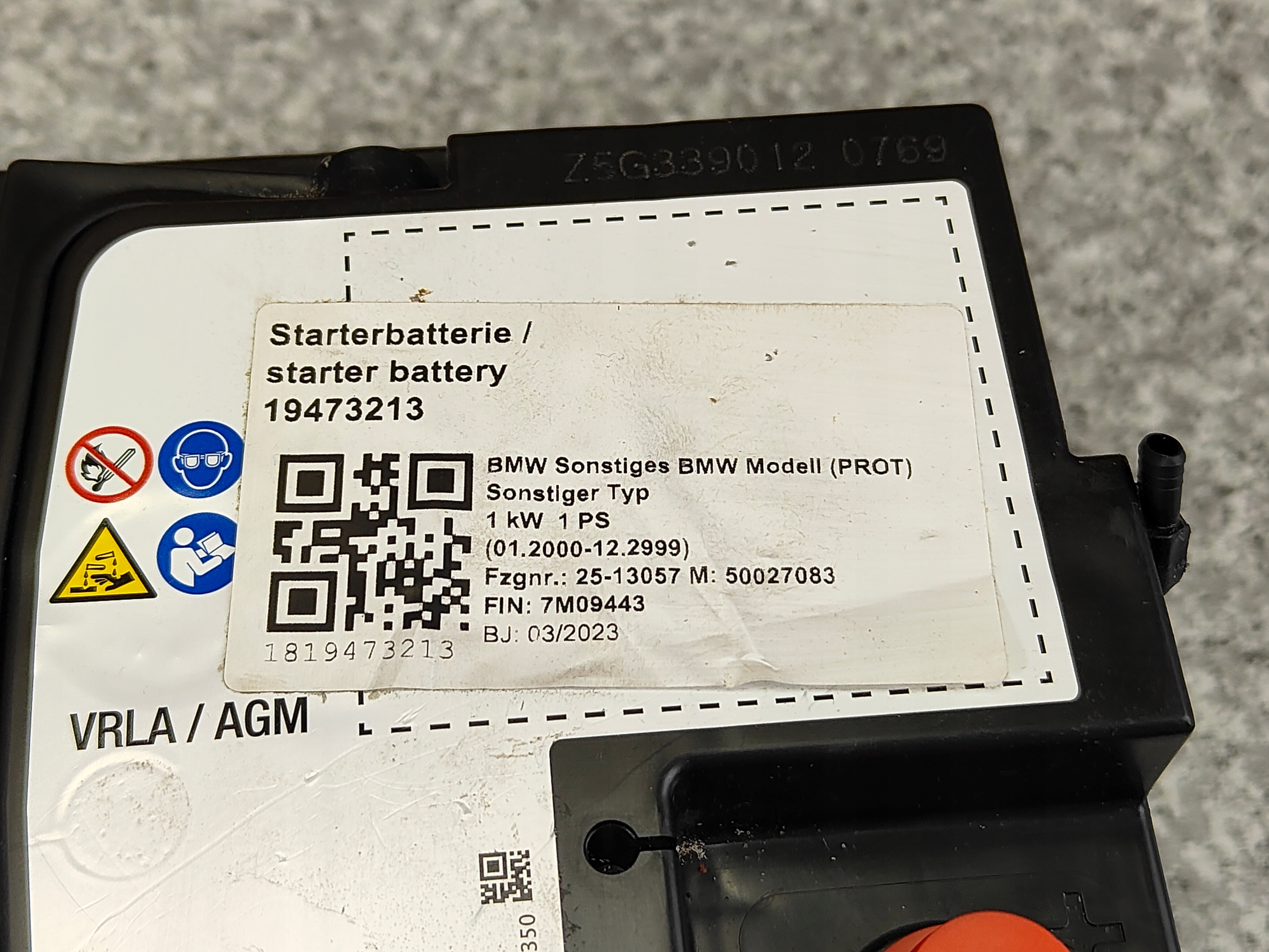 Akku AGM 12V 70Ah 720A BMW 9878490 OEM image 5