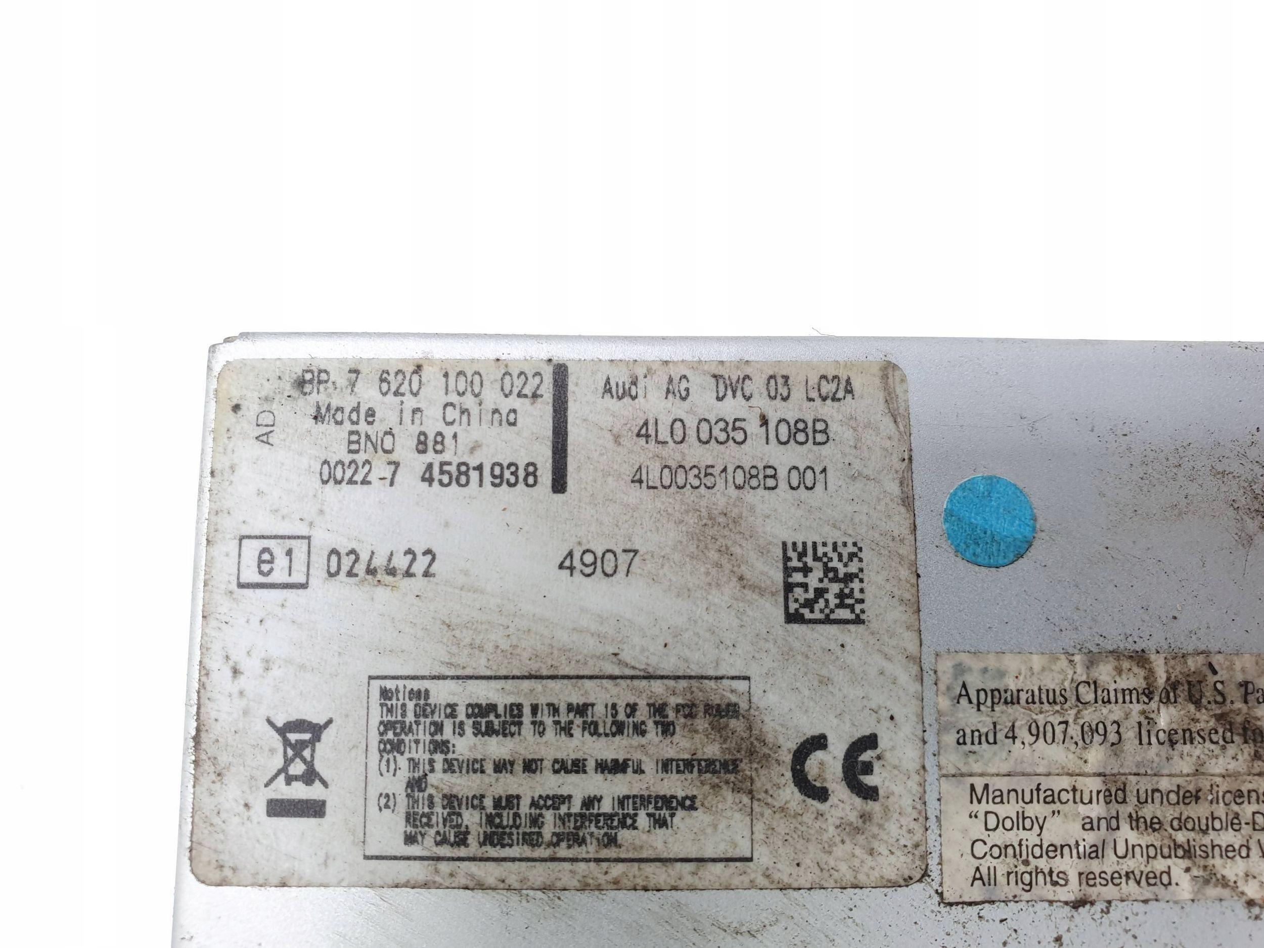 Audi A8 S8 D3 4E 2008 CD/DVD-levysoitin image 3
