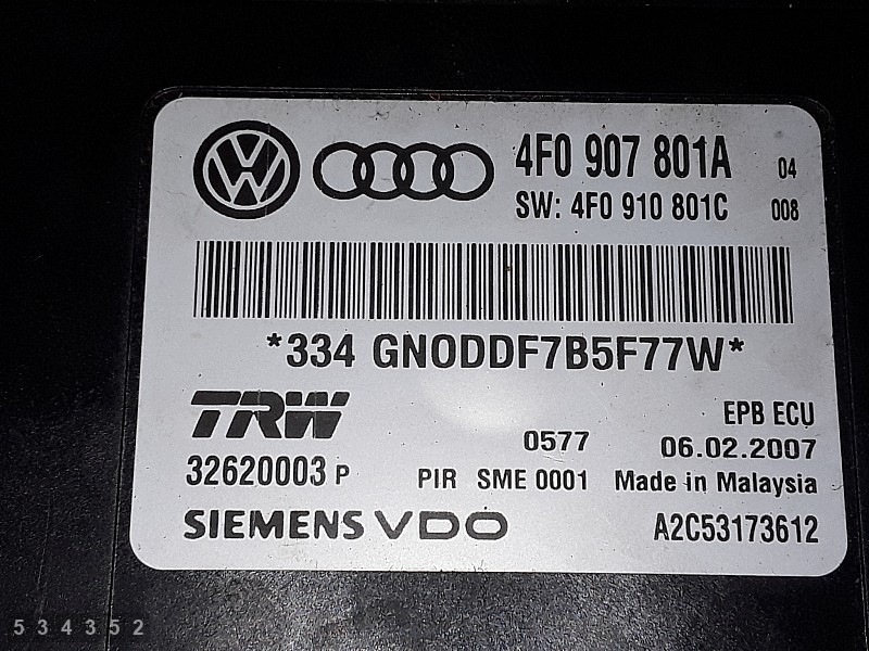 Audi A6 C6 Käsijarrumoduuli OEM 4F0907801A image 4