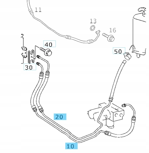 Leitung 2 Leitungen ABC-System Mercedes SL R230 W230 A2309975082 A2309975182