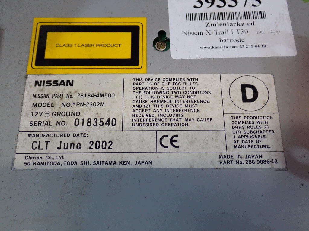 OEM 28184-4M500 Changer 6 CD pour Nissan Patrol Y61 image 8