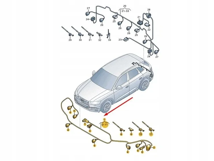 Audi Q5 FY Conjunto Elétrico Para-choque Dianteiro image 6
