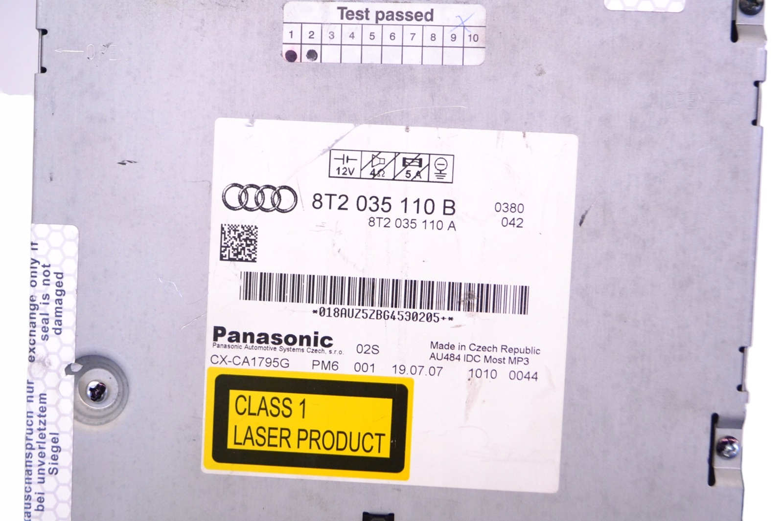 Trocador CD/DVD Audi A5 OEM 8T2035110B 2008-2016 image 5