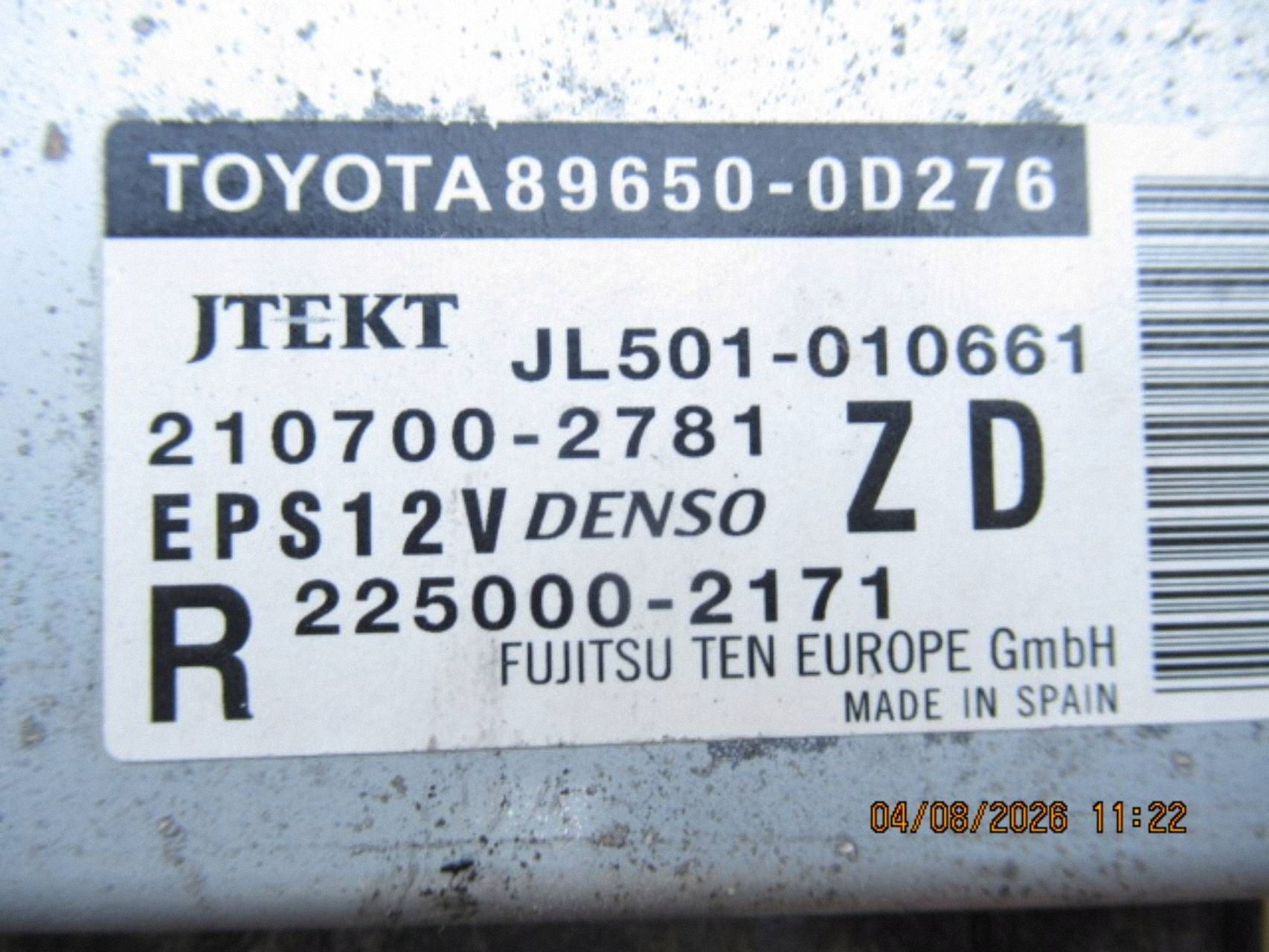 OEM 89650-0D276 Power Steering Controller - Used image 3