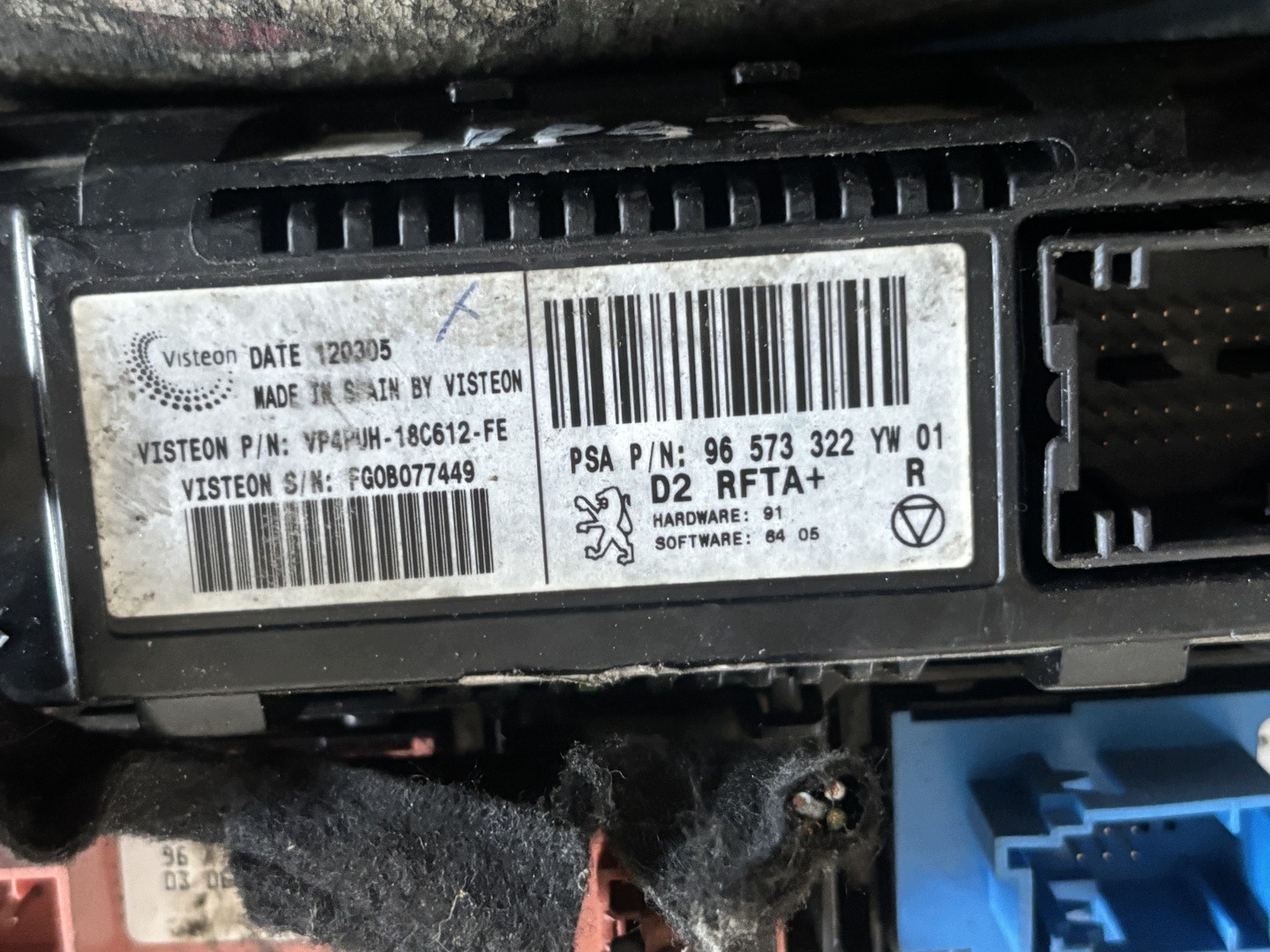 Module de contrôle AC Peugeot 407 OEM 96573322 image 4