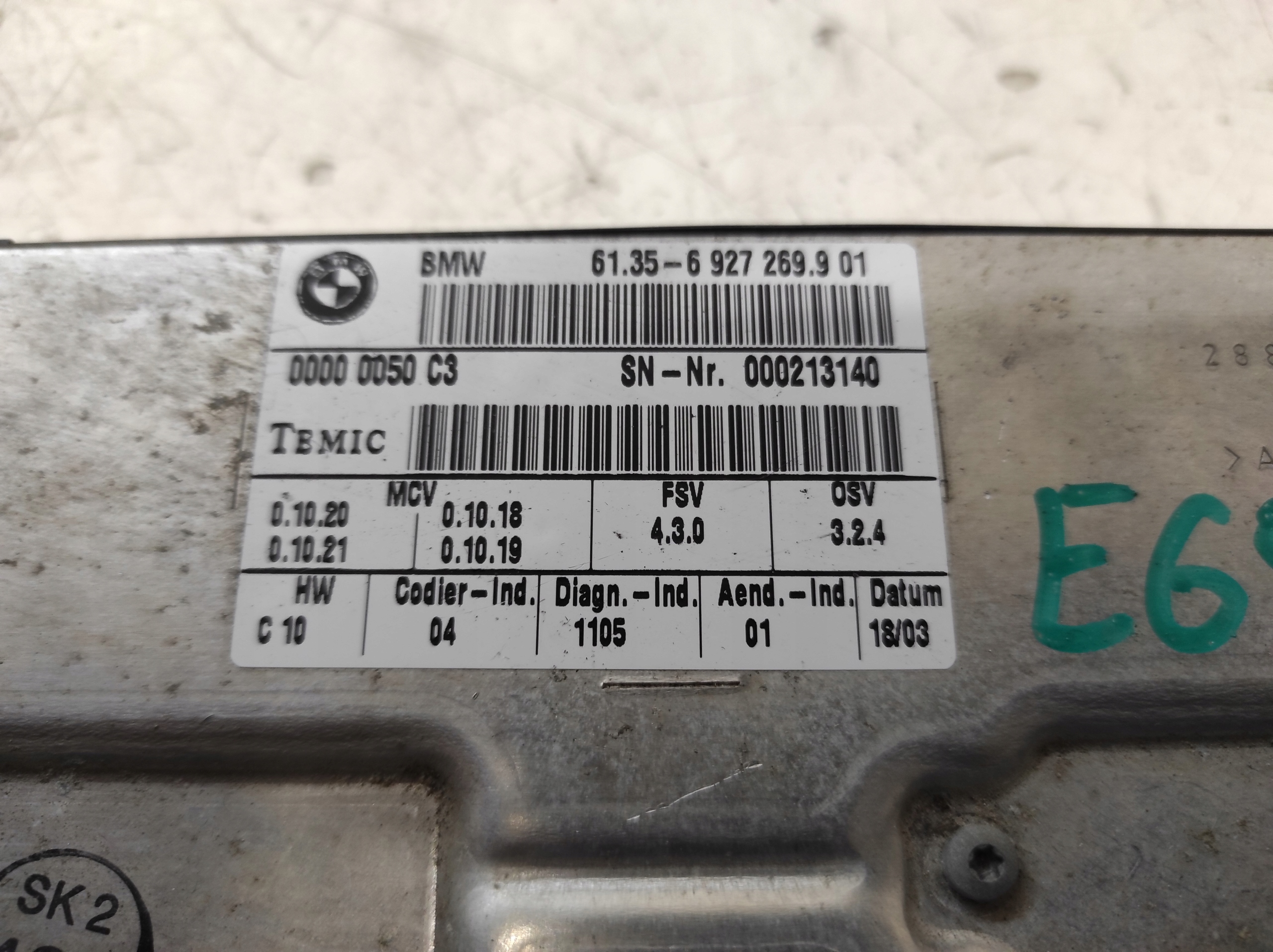 BMW 7 E65 E66 01- MÓDULO CONTROLE BANCO 6927269 image 3