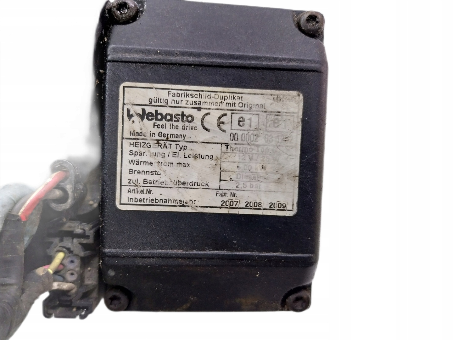Webasto Lämmitys OEM 9015389E Mazda 6 GH