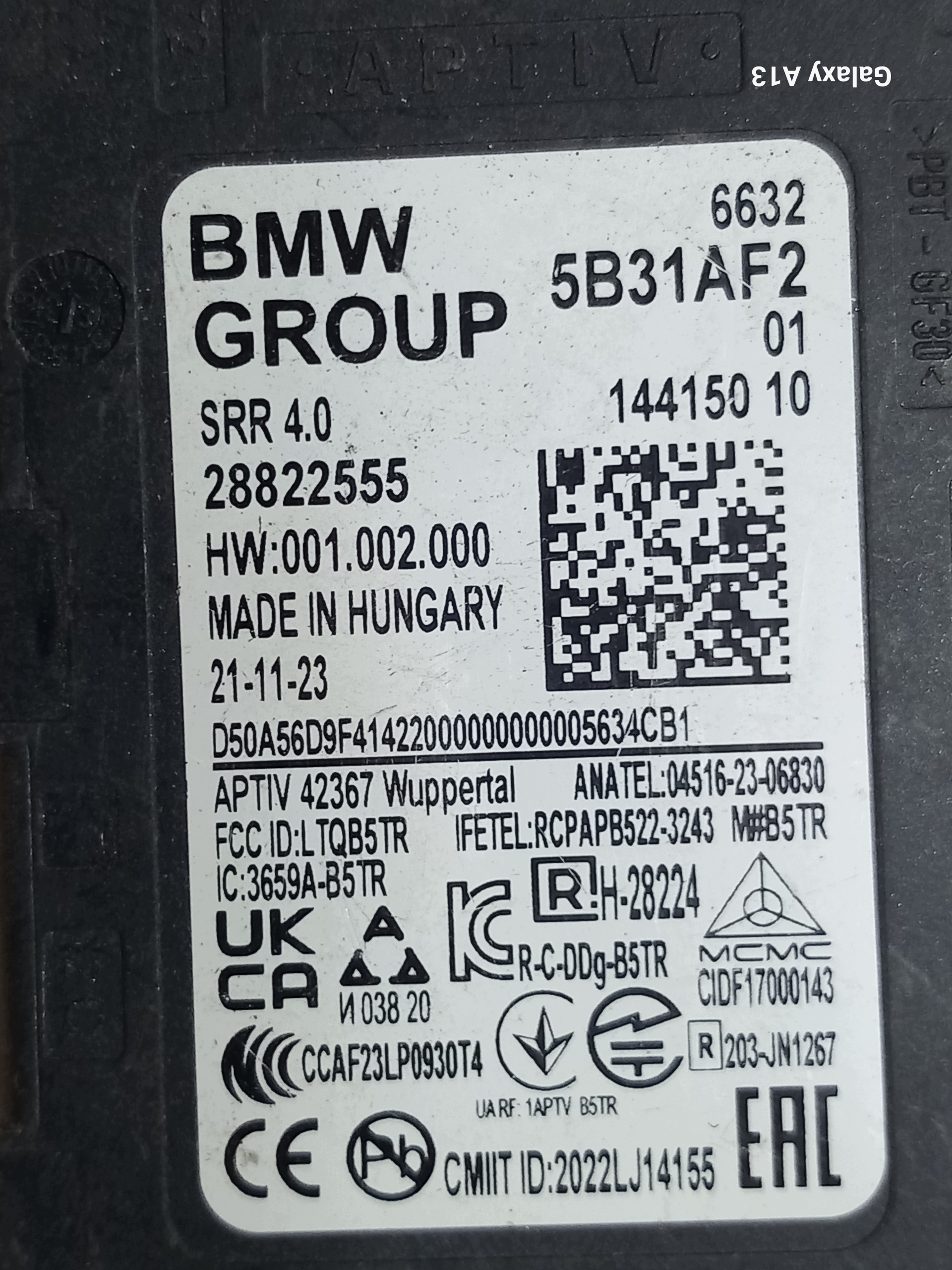BMW X5 G05 Dodehoekmodule OEM 66325B31AF2 image 3