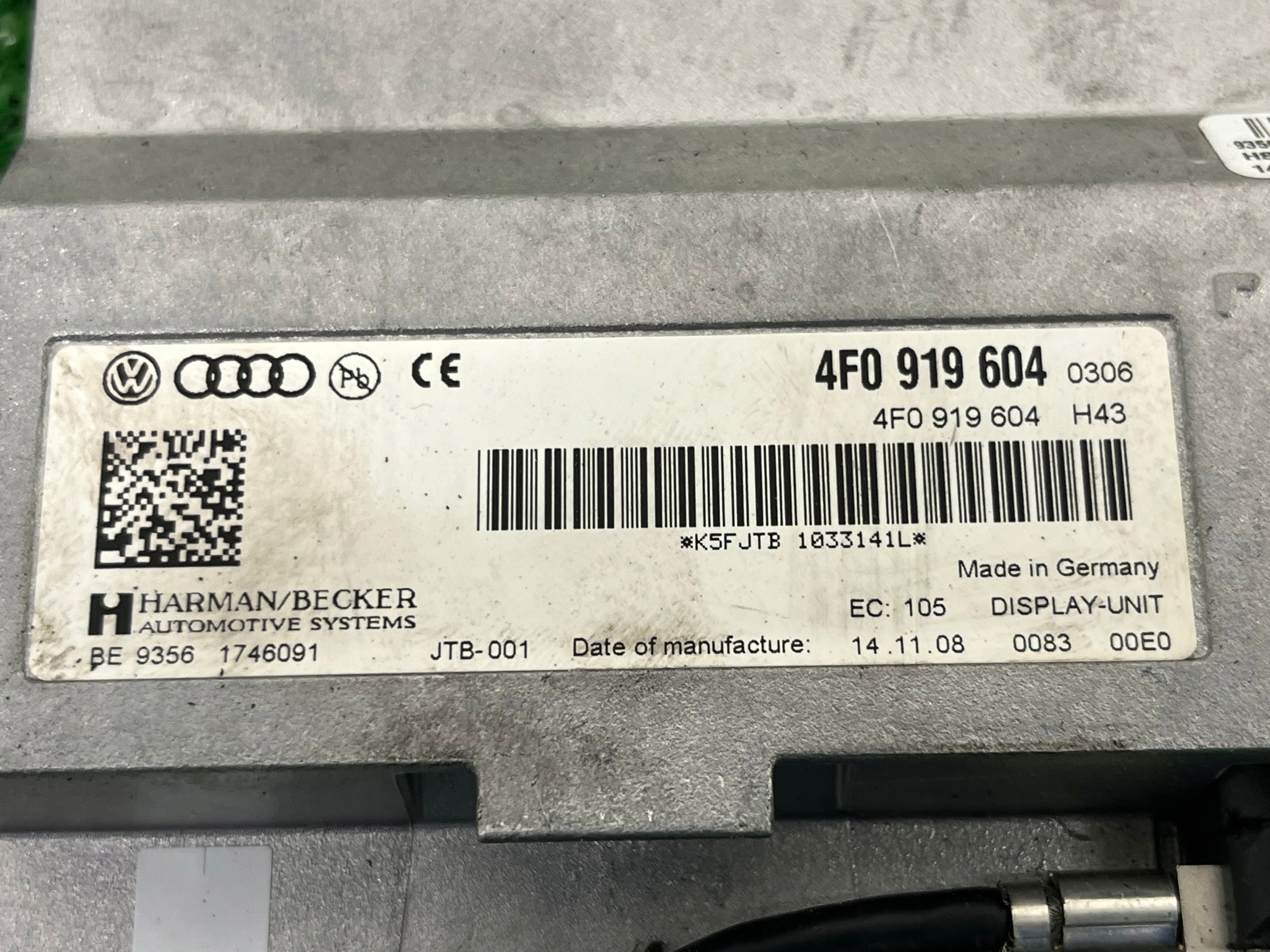 Ecrã Audi A6 C6 OEM 4F0919604 Usado 2008-2011 image 3